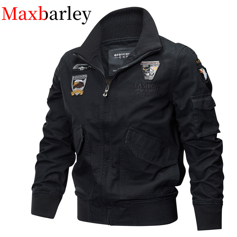 Men's Jackets Tactics Jacket Men Autumn Spring Bomber Cotton Coat Plus Size Embroidery Airplane Pilot Cargo Jackets Male Jaqueta Masculina 230821