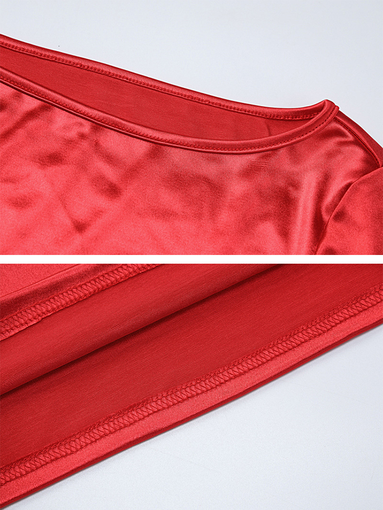 Urban Sexy Dresses TiulZial Red Hollow Out Stretchy Bandage Midi Dress 2023 Club Party Long Sleeve Bodycon Women Event Nightwear Outfits 230822