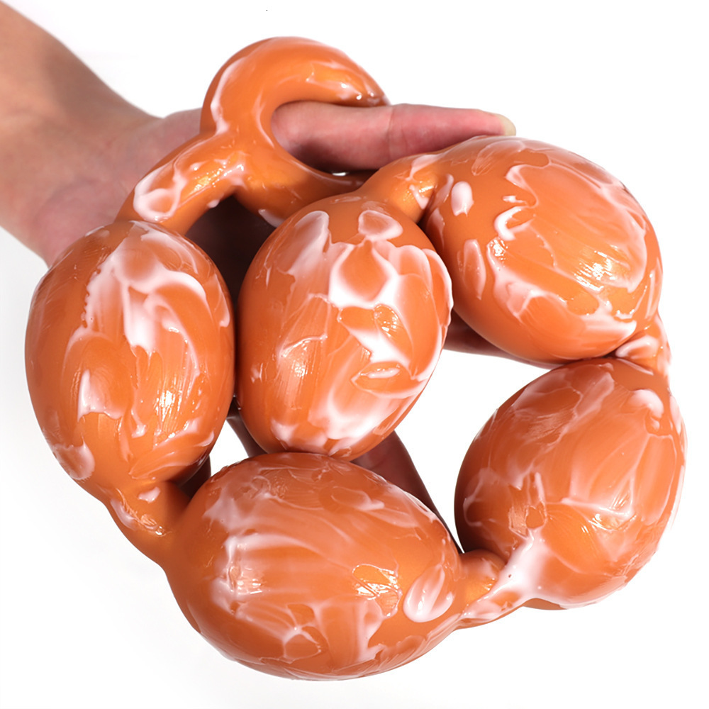 Anal Toys Eggs Shape Pull Beads Prostate Massage Long Deep Butt Plug Liquid Silicone Ovipositor Fun Sexual For MenWomen 230821