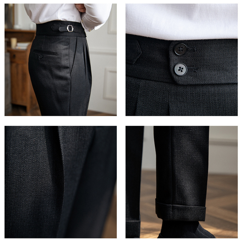 Men's Pants Italy Business Dress Pants Men High Quality Office Social Suit Pants Casual Wedding Groom Trouser Pantaloni Uomo Casual apricot 23082