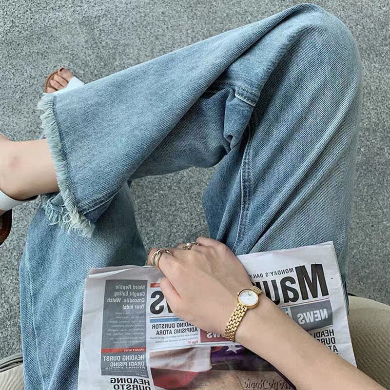 Women's Jeans Tassel Jean XS5XL Pure Minimalist Casual Loose Summer Denim Trousers Wide Leg Students Allmatch Stylish Empire 230821