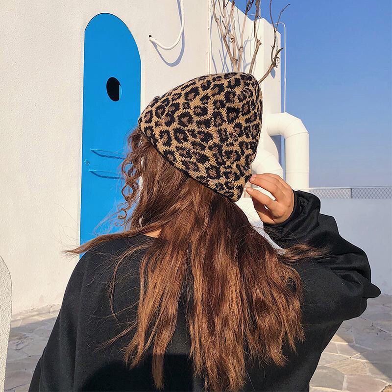 BeanieSkull Caps Fashion Bonnet Winter Leopard Print Knit Hats for Women Men Beanie Chapeau Casquette Femme Cap Beanies Hip Hop 230822