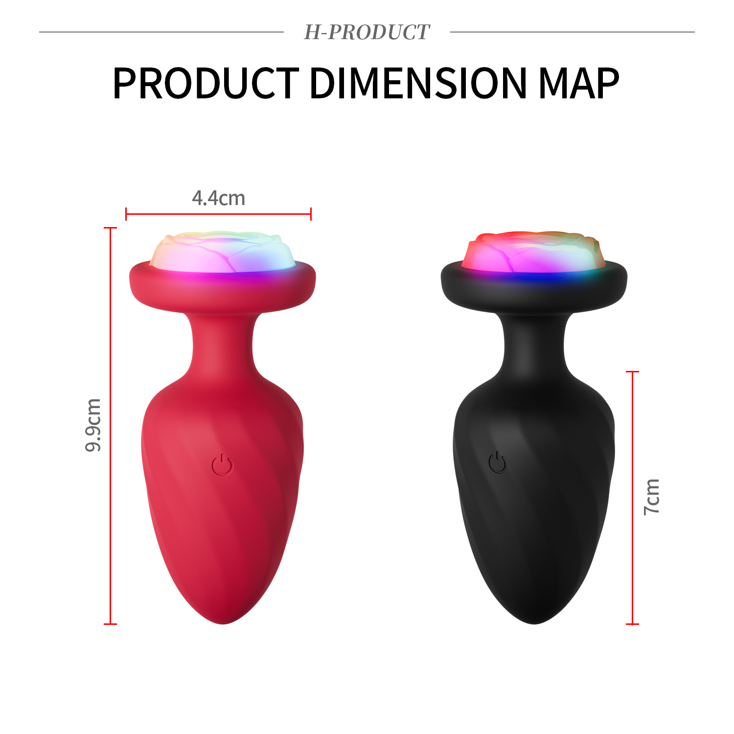 Anal Toys Colorful Light Plugs Butt Vibrator Rose Anus Toy For Women Men Prostate Massager Remote Control Vibrating Sextoys 230821
