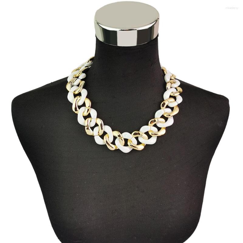 Choker Fashion Thick Chain Necklace Mix Color Acrylic Bead Statement Collar Chunky Necklaces For Women Party Jewelry Bijoux 2023