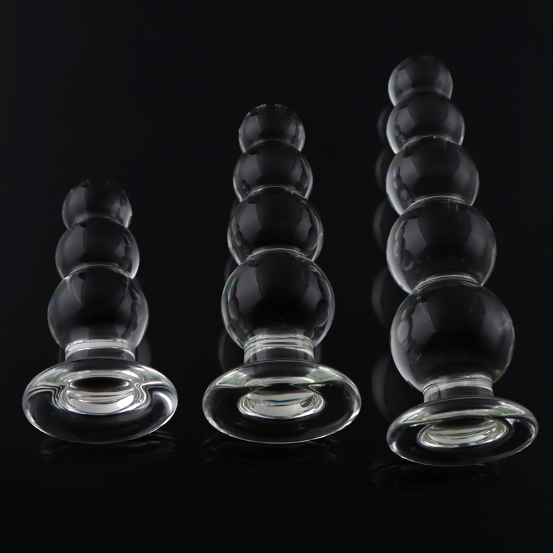 Anal Toys 345 Beads Transparent Crystal Plug Prostate Massager Glass Dildo Anus Sex Toy For Women Dilator Vaginal Orgasm 230821