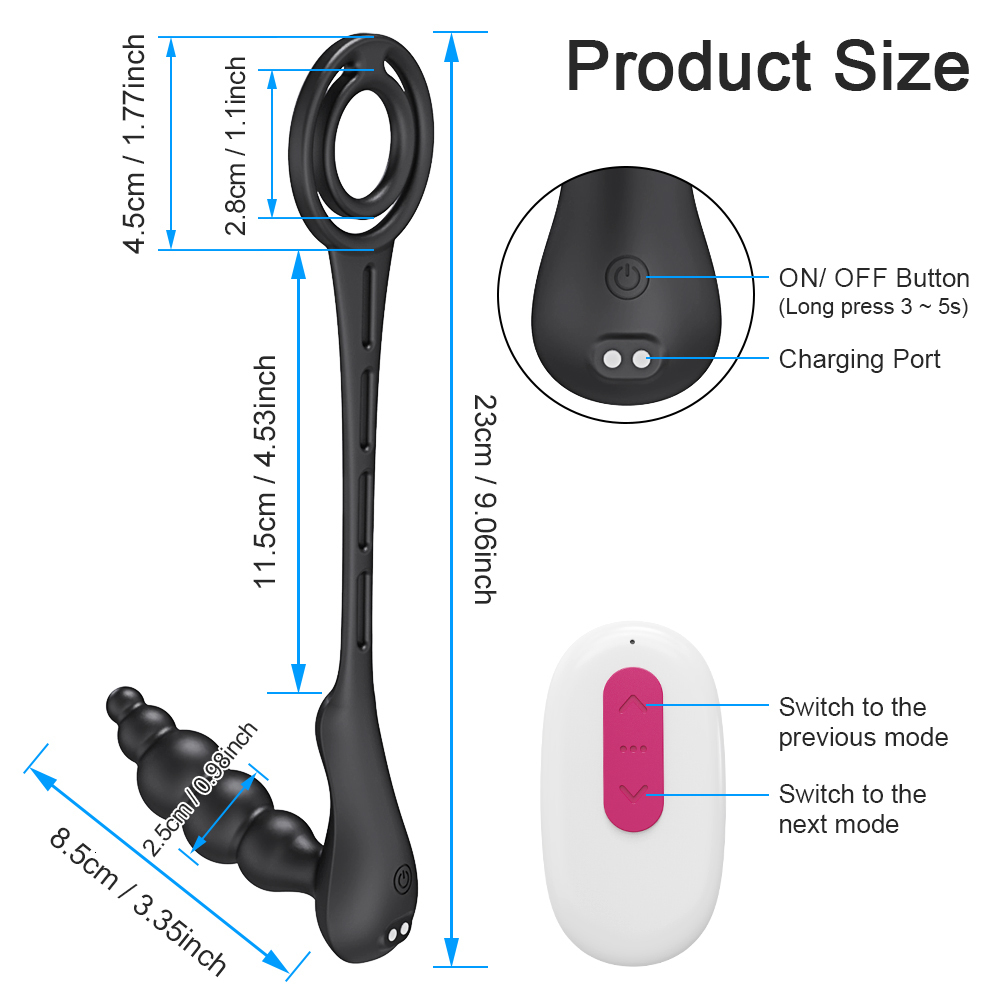 Anal Toys Wireless Remote Butt Plug Vibrator Sex Toy For Men Women Gay Male Doub Ring Prostate Massager Ass Buttplug Adults 230821