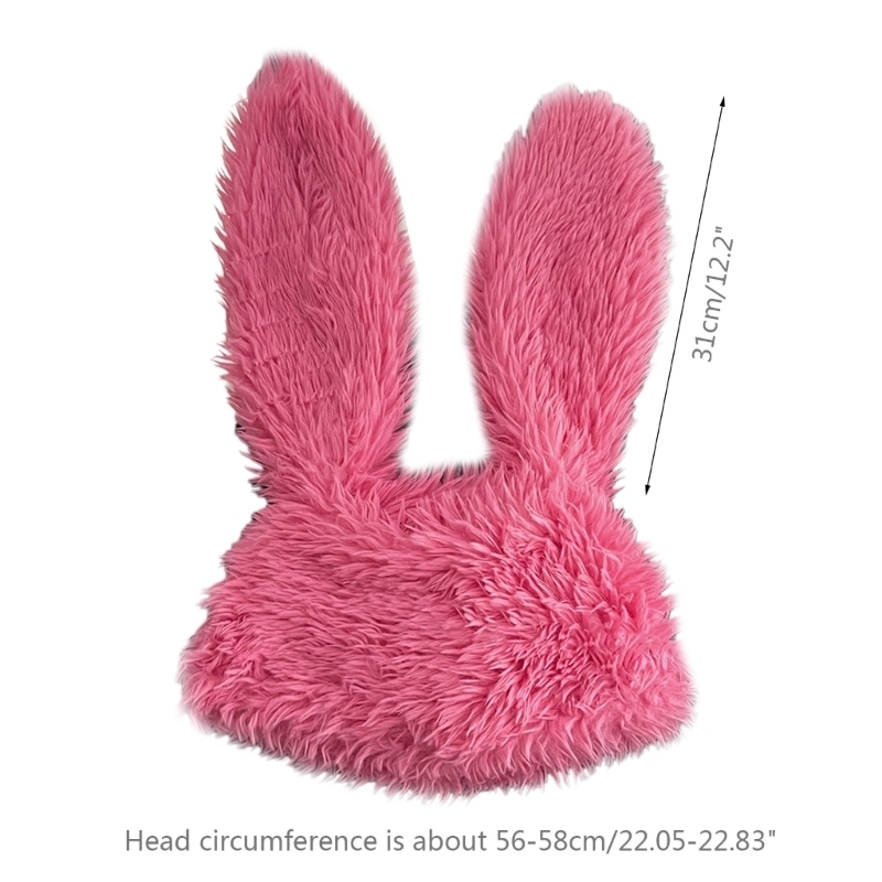 Beanie/Skull Caps Plush Bunny Ear Hat Long Ear Hat Bunny Beanie Hat Long Rabbit Ears Hat Faux Fur Rabbit Hat Cute Funny Skullies Beanie Dropship 23082