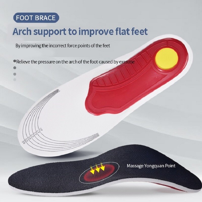 Shoe Parts Accessories Premium High Arch Support Insoles Gel Pad 3D Flat Feet for Women Men Orthopedic Foot Pain Damping Cushion 230821