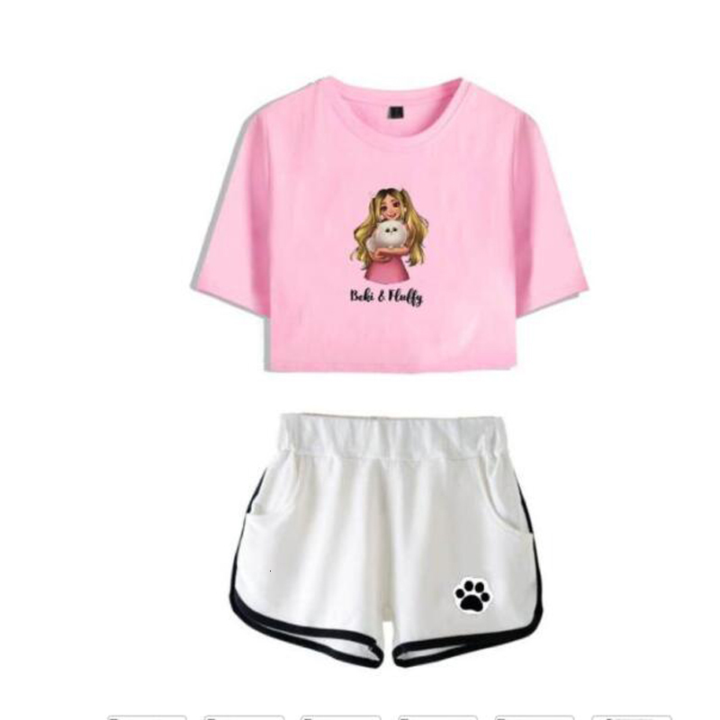 Women's Two Piece Pants Rebekah Wing Merch Beki Fluffy Print Tracksuit Women Two Piece Set Top and Shorts Outfits Casual Sportwear Streetwear 230