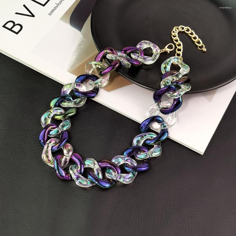 Choker Fashion Thick Chain Necklace Mix Color Acrylic Bead Statement Collar Chunky Necklaces For Women Party Jewelry Bijoux 2023