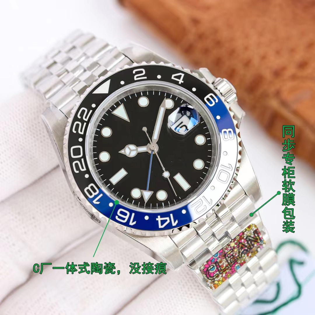 Clean Factory Produces 126710 Series 3186/3285 Batman Automatic Men's Watch Blue Black Ceramic Bezel Black Dial 904l Jubileesteel