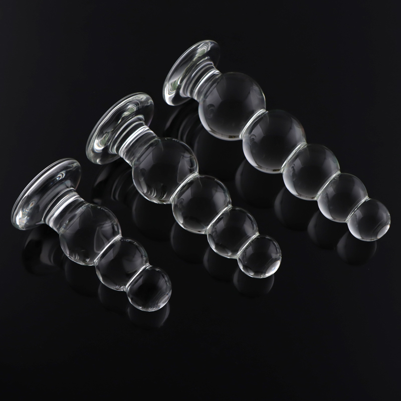Anal Toys 345 Beads Transparent Crystal Plug Prostate Massager Glass Dildo Anus Sex Toy For Women Dilator Vaginal Orgasm 230821