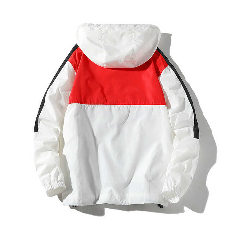 Men's Jackets Men Autumn Jackets Fashion Patchwork Loose Casual Streetwear Male Hip Hop Hooded Zipper Tracksuit Korean Pullover Windbreaker J2308