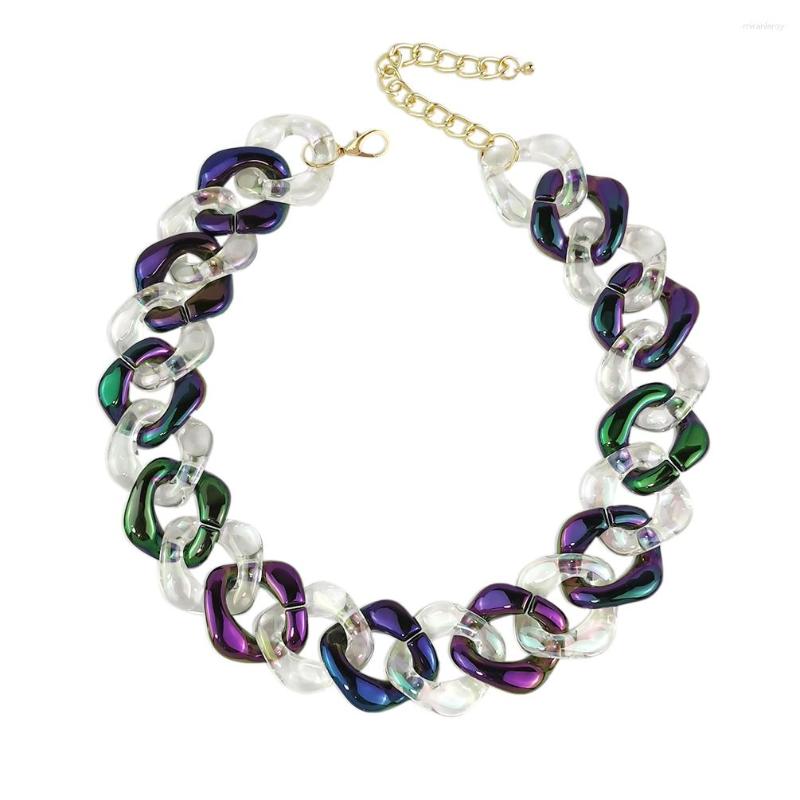 Choker Fashion Thick Chain Necklace Mix Color Acrylic Bead Statement Collar Chunky Necklaces For Women Party Jewelry Bijoux 2023