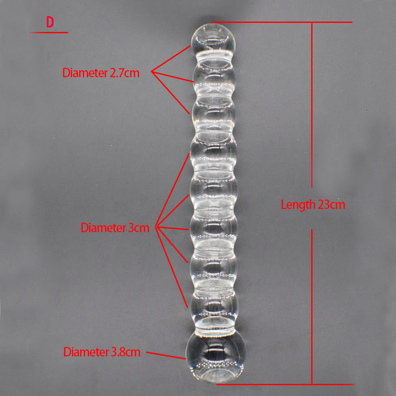 Anal Toys Glass 8 Beads Butt Plug Big Ball Large Crystal Dildo Penis Artificial Dick Gay Masturbate Adult Sex Toy For Women Men 230821