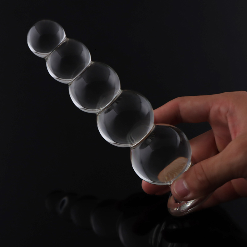 Anal Toys 345 Beads Transparent Crystal Plug Prostate Massager Glass Dildo Anus Sex Toy For Women Dilator Vaginal Orgasm 230821