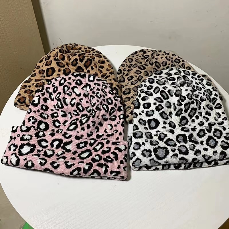BeanieSkull Caps Fashion Bonnet Winter Leopard Print Knit Hats for Women Men Beanie Chapeau Casquette Femme Cap Beanies Hip Hop 230822