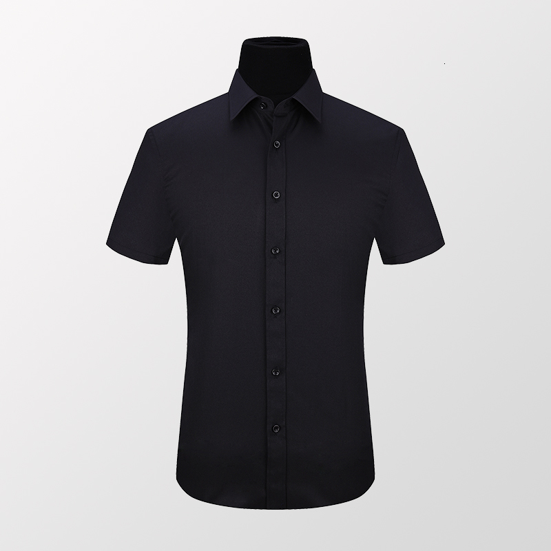 Men's Casual Shirts TFETTERS Men Summer Short Sleeve Shirt Korean Style Button Up Business Solid Color Slim for 230822