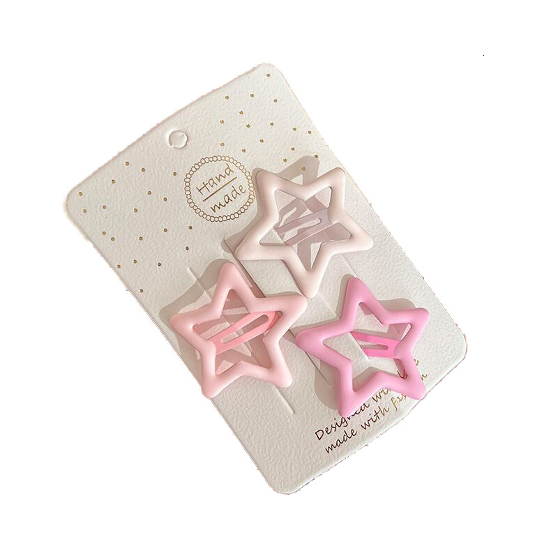 Hair Clips Barrettes star children s hairpin pink love alloy bb clip net red baby bangs hair accessories headdress 230822