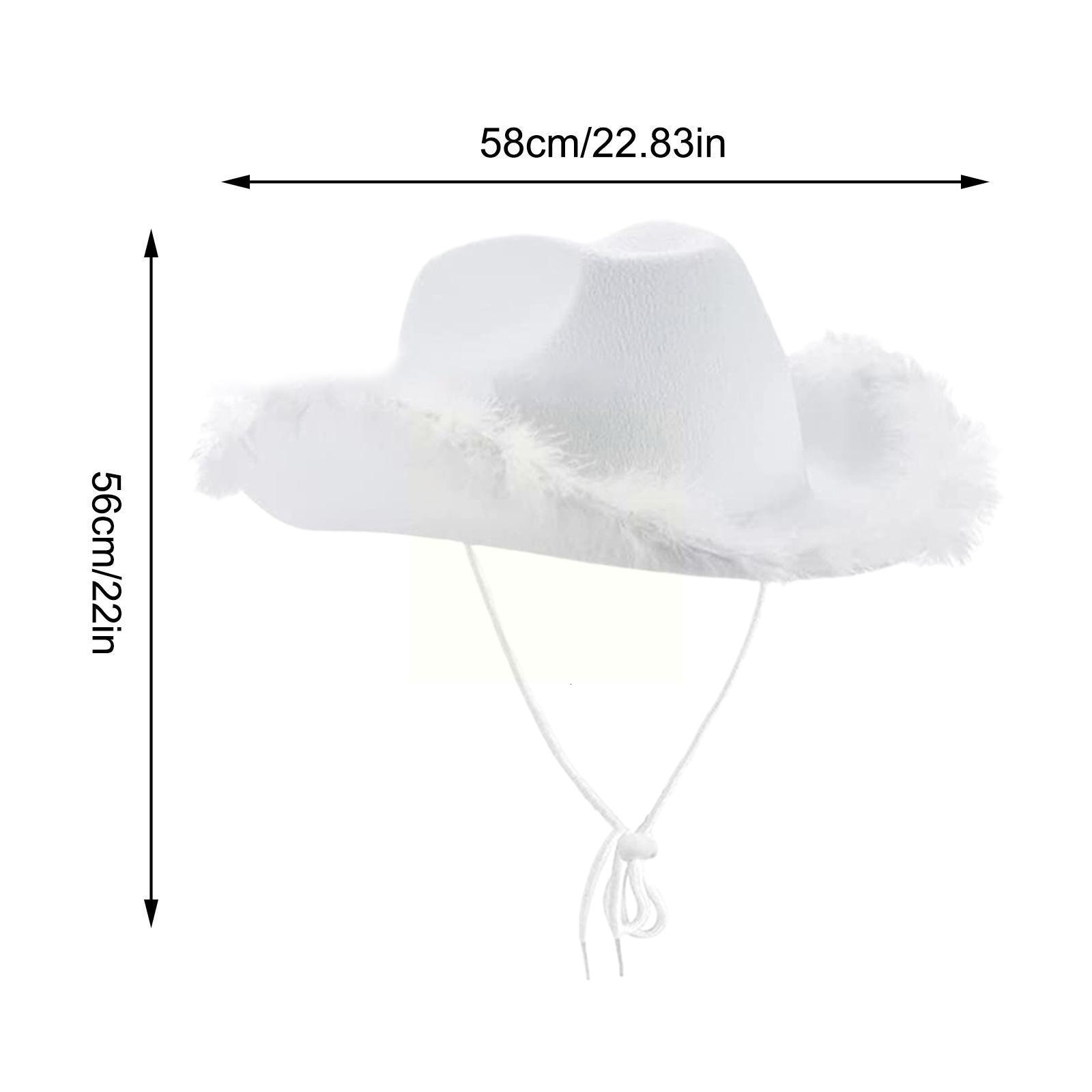 Wide Brim Hats Bucket Western Cowboy Caps Blue Cowgirl Hat for Women Girl Tiara Holiday Costume Party Sequin Feather Edge Fedora 230822