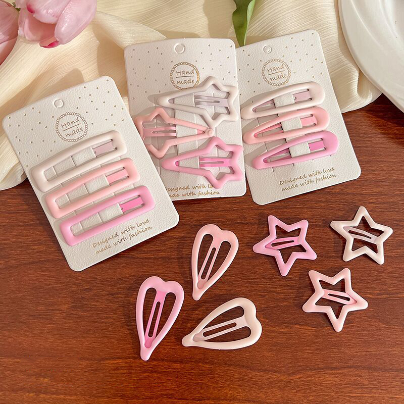 Hair Clips Barrettes star children s hairpin pink love alloy bb clip net red baby bangs hair accessories headdress 230822