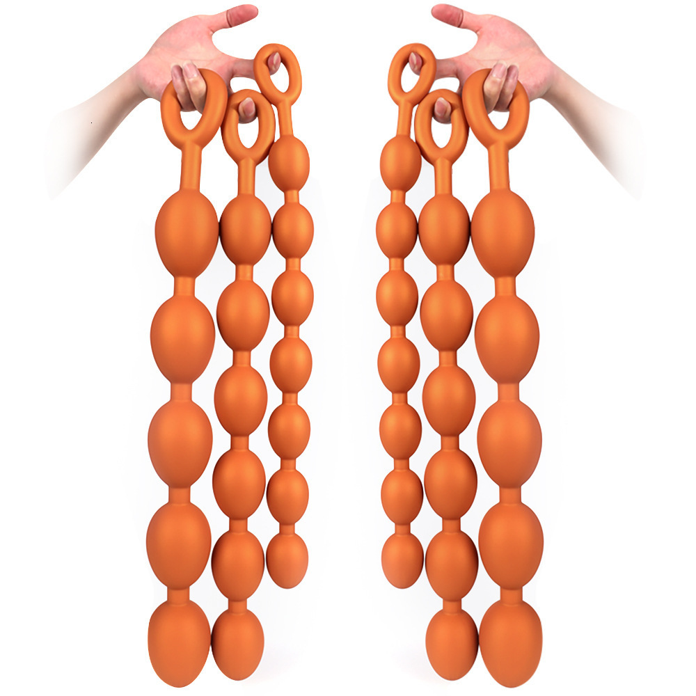 Anal Toys Eggs Shape Pull Beads Prostate Massage Long Deep Butt Plug Liquid Silicone Ovipositor Fun Sexual For MenWomen 230821
