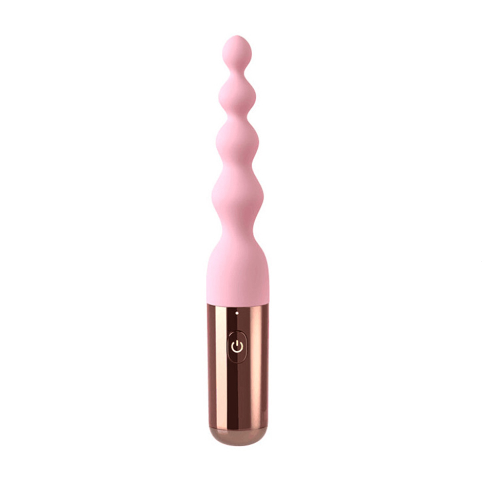 Anal Toys Long Pink Silicone Beads G spot Massager Clitoris Butt Plug Vibrator Erotic Prostate for Women Men 230821