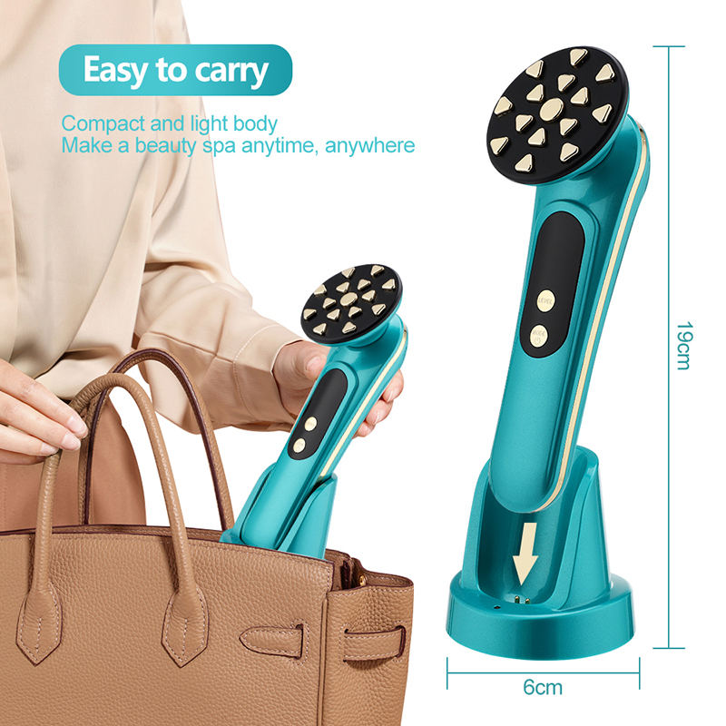 New RF EMS Face Massager Micro Current Skin Lifting Beauty Device Facial Skin Rejuvenation Instrument Anti Aging LED Light Therapy 5 Colors Wrinkle Re