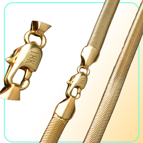 Hip Hop 18K Gold plated chains men's Hiphop 20 inch 6 MM Flattened Chain necklaces For women Luxury Jewelry Accessories Gift