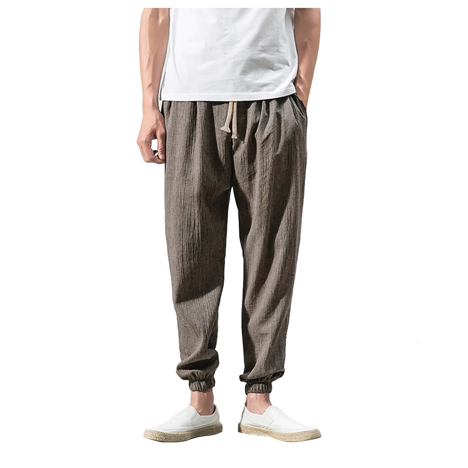 Men's Pants Men's Casual Trousers Soild Ankle-Length Trousers Baggy Harem Pants Bunched Feet Sports Pant Streetwear Men Jogger Pants 230822