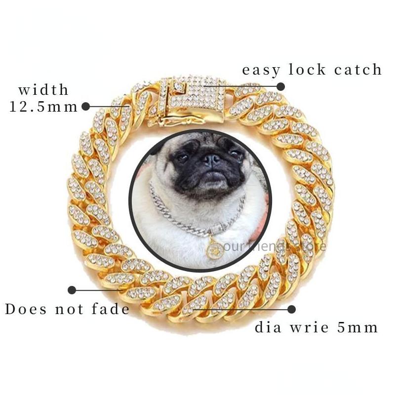 Dog Collars Leashes Pet Cat Collar Jewelry Stainless Steel With Dia Pitbl Personalised Dogs Accessories Drop Delivery Home Gar Otjtx