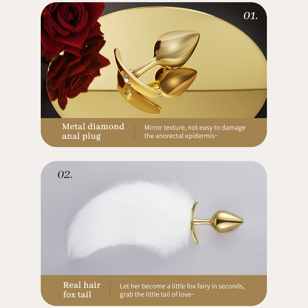Anal Toys Gold Metals Plug Butt Sex For Couples Adults Game Masturbator 230821