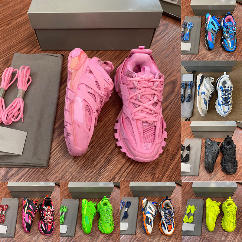 Designer 2023 3 Top Track Og 3.0 Original Casual Shoes Tracks Luxury Famous Pairs Italy Brand Women Mens Triple Black Pink Blue Beige Platform Sports Sneakers Trainers