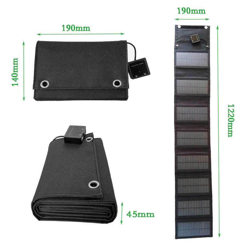 20W 30W 40W 45W 60W Portable Solar Panels Foldable Waterproof Battery Charger QC3.0 with USB Type-C DC Port Compatible with Cellphone Tablets Laptop P