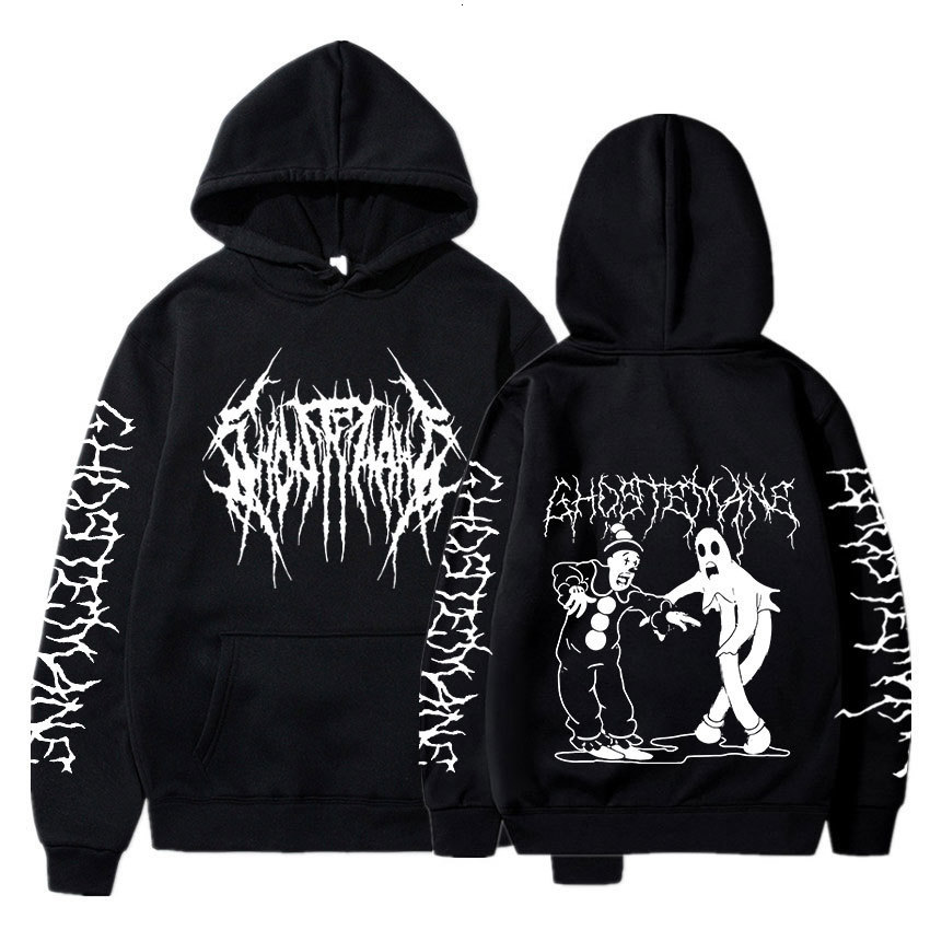 Men's Hoodies Sweatshirts Ghostemane Double Sided Print Hoodie Sweatshirt Men's Fashion Hip Hop Metal Rock Hoodies Tracksuit Streetwear 2308