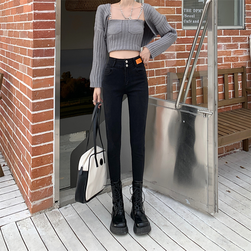 Women's Jeans N4570 style skinny jean Korean version of high waist stretch pencil pants allmatch thin jeans 230821