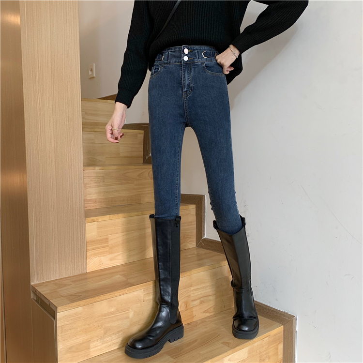 Women's Jeans N4075 fashion allmatch highwaisted pencil pants slim temperament trousers jeans 230821