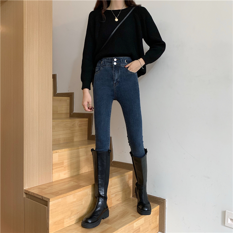 Women's Jeans N4075 fashion allmatch highwaisted pencil pants slim temperament trousers jeans 230821