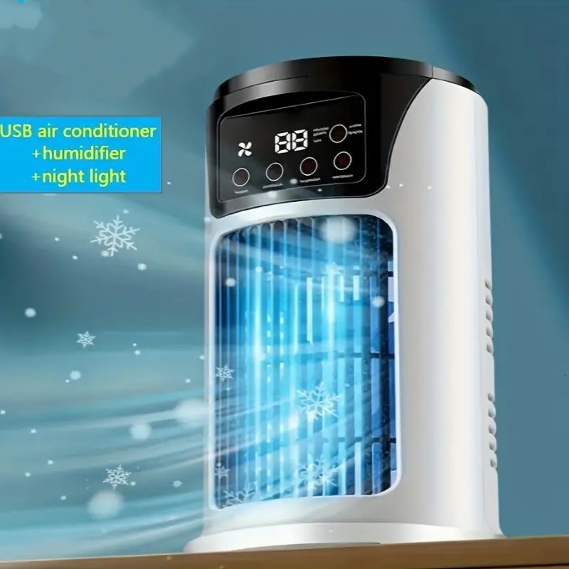 Other Garden Portable Smart Ac With 7 LED Lights Mini USB Air Conditioner Cooling Cooler Fan For Home Office 230821