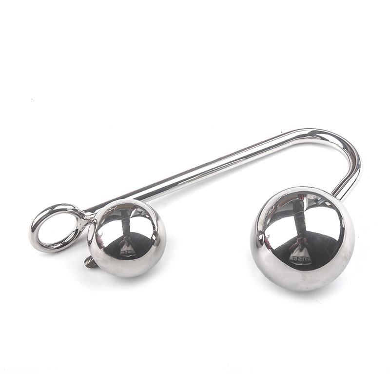 Anal Toys Stainless Steel Hook Prostate Massage Butt Plug with Ball Metal Anus Dilator Masturbation Fetish Sex for Men Women Gay 230821