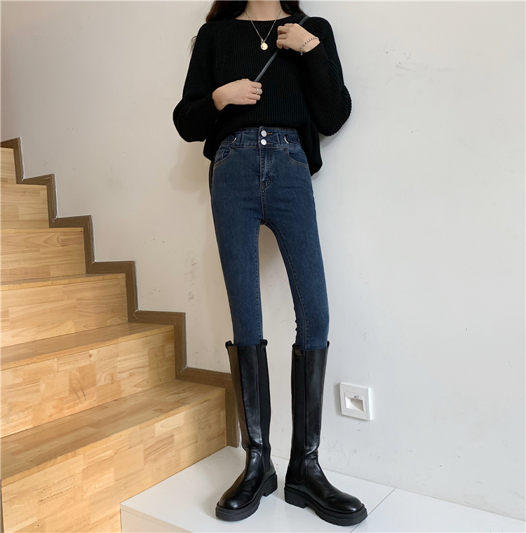 Women's Jeans N4075 fashion allmatch highwaisted pencil pants slim temperament trousers jeans 230821