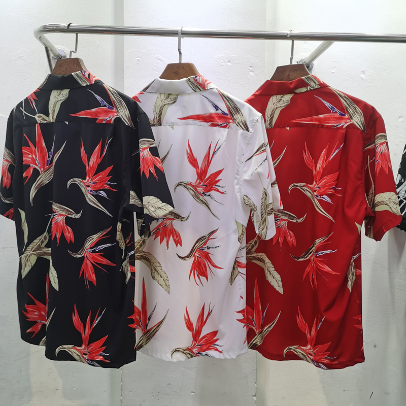 Men's Casual Shirts Real Po Japanese Street WACKO MARIA ShortSleeved GhostGraffiti Illustrationstyle Summer Wacko Maria Top Tee 230822