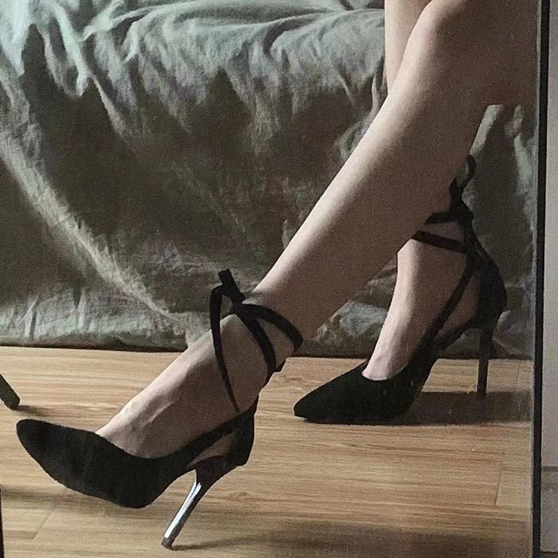 Dress Shoes Fashion High Heel's 2023 Autumn and Winter Korean Edition Suede Versatile New Pointed Thin Heel Shoe 230823