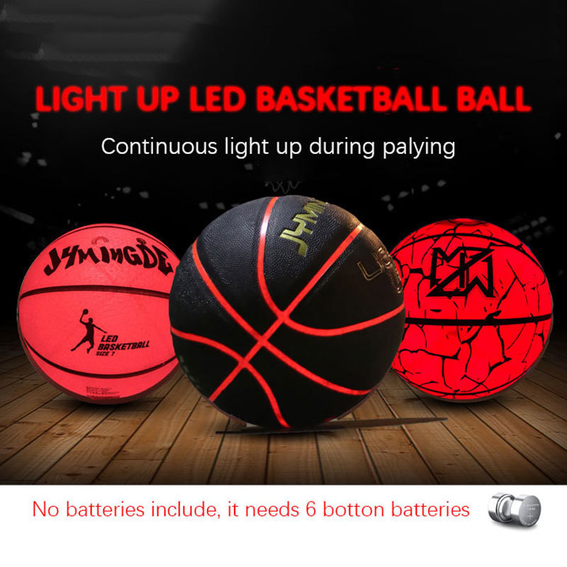 Balls LED Basketball Light Up Bright Streetball PU Leather Regular Size 7 Glow In The Dark for Night Play Gift 230822