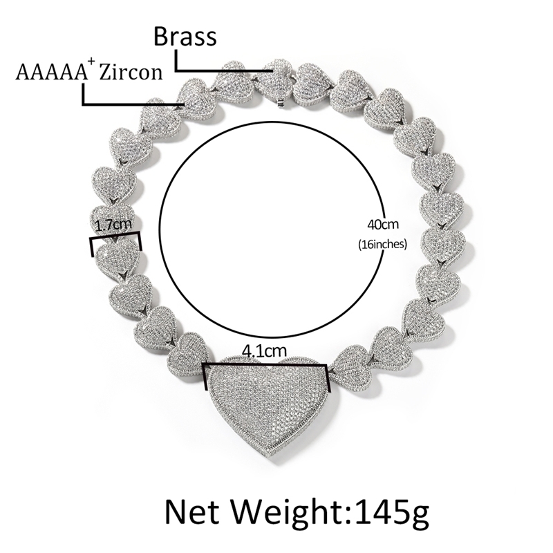 Strands Strings Uwin Heart Necklace With Big Cubic Zirconia Micropave Connected To End Charm Jewelry Women Accessories Gifts l230822