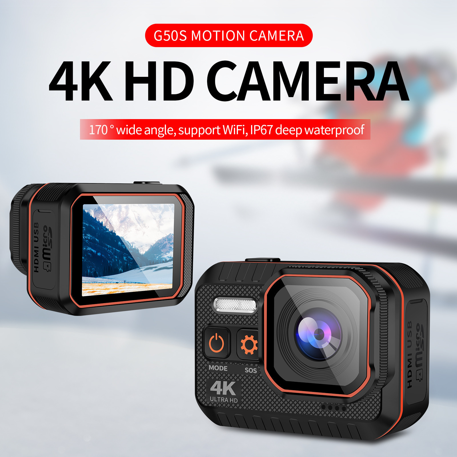 Weatherproof Cameras Fashion F38 Travel Digital Behold Anti shake Action Camera 4k 60fps Wifi 2 0 Inch Ips Underwater Screen Waterproof HD Cam Vedio 2