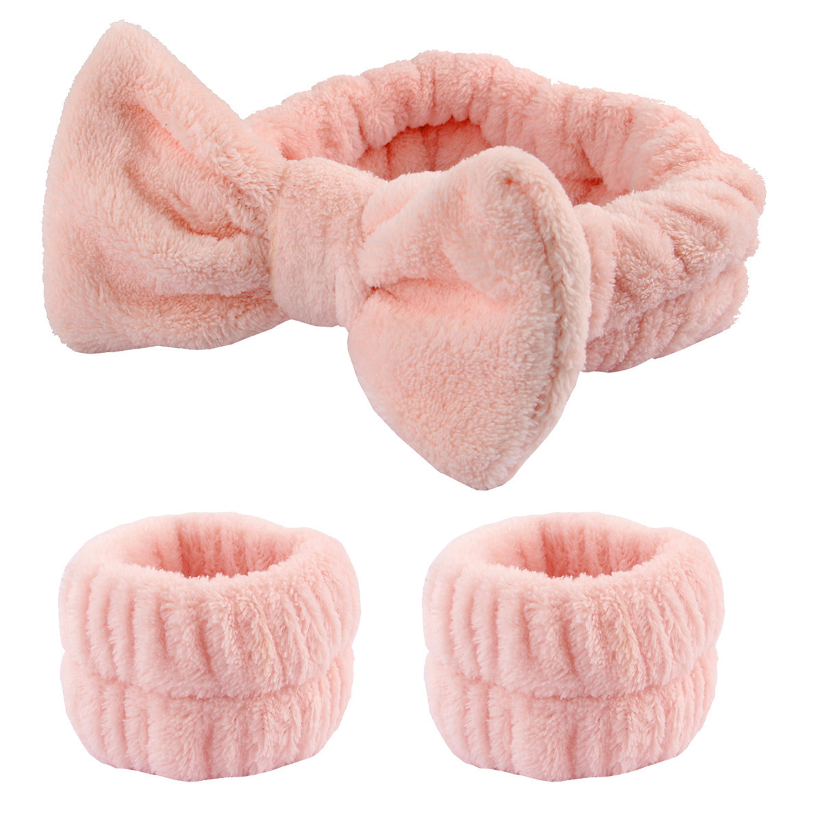 Headbands Wash Face For Women Coral Fleece Hair Bands Cuff Waterproof Absorbent Wristbands Head Band Accessories Set 230823