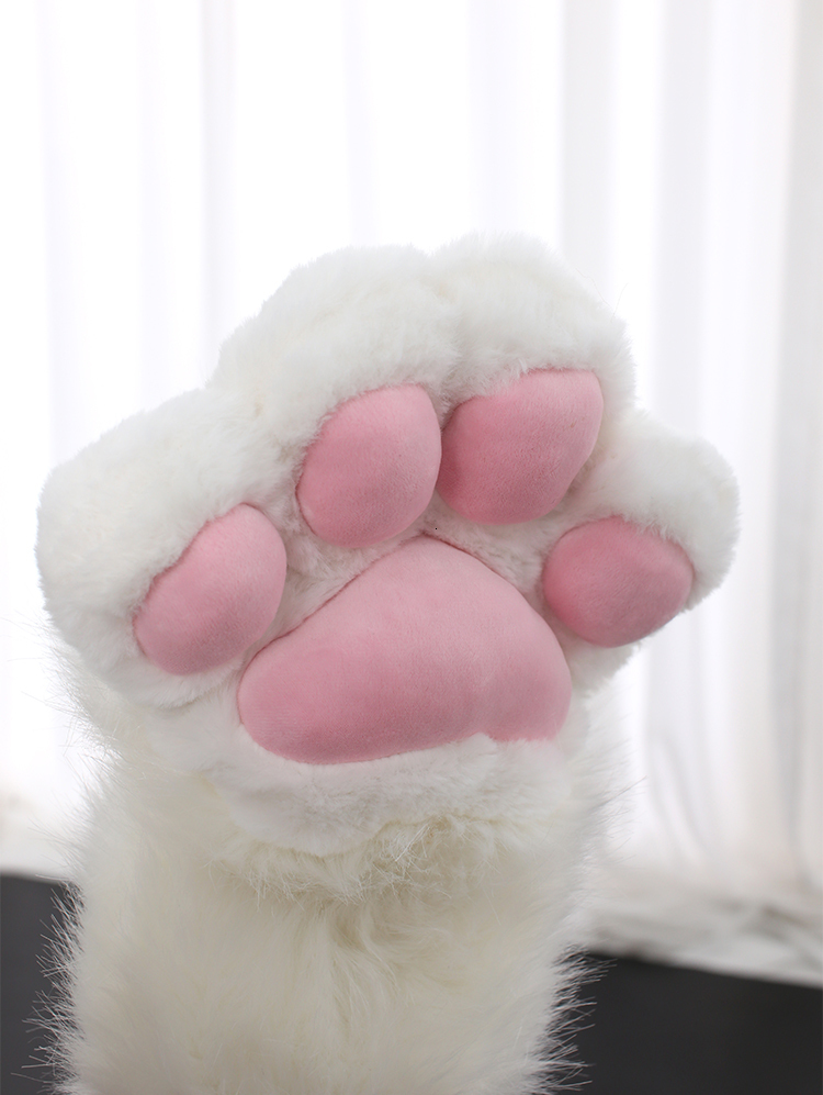 Five Fingers Gloves Custom Creative cute cat paws winter gloves boys and girls family gloves furry couple indoor cotton warm gloves 230822