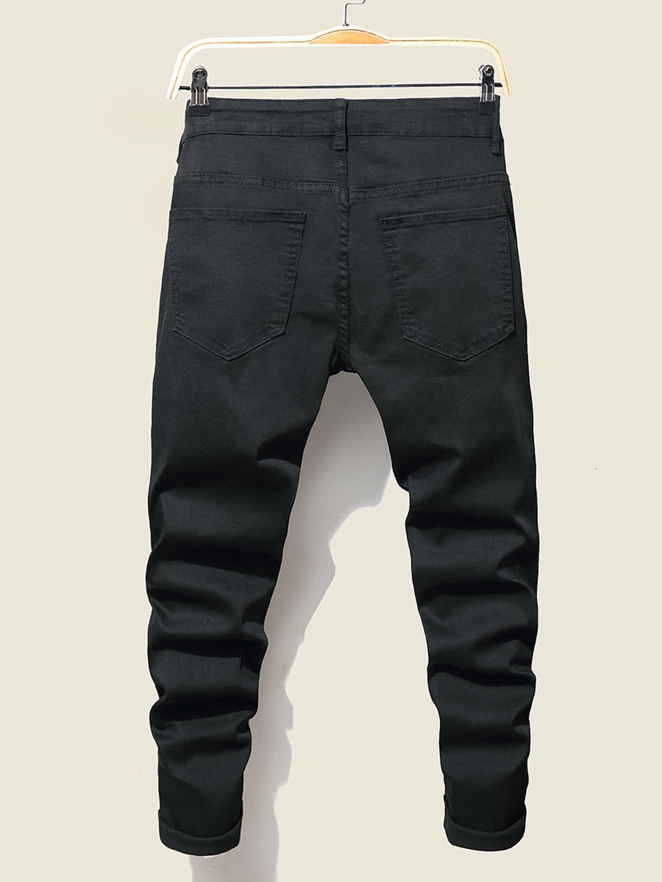 Men s Jeans Cool Ripped Skinny Trousers Stretch Slim Denim Pants Large Size Hip Hop Black Blue Casual Jogging for Men 230823
