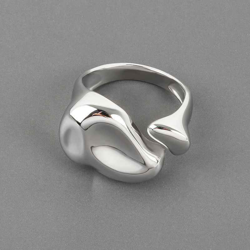 Band Rings Silver Gold Color Concave convex Irregular Width Open Ring Female Fashion Creative Vintage Punk Party Jewelry Gifts 230823